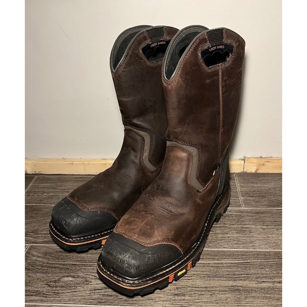 Cody James Work Boots Mens 13D Brown Comp Toe Met Guard Waterproof Vibram